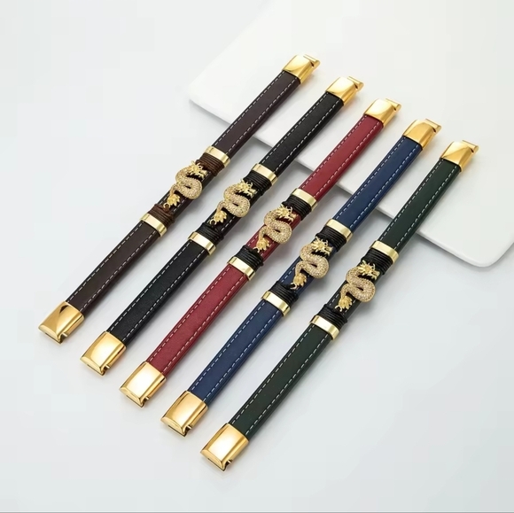 Gold and Black Men's Bracelet Collection - Picture 4 of 5